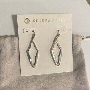 Kendra Scott Elongated Abbie Open Frame Earrings Bright Silver